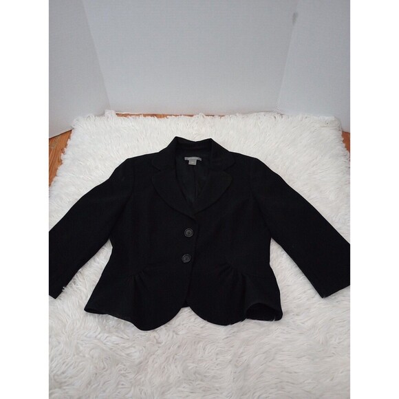 Ann Taylor Factory Blazer Women Sz 8Black Double Button - Picture 1 of 15